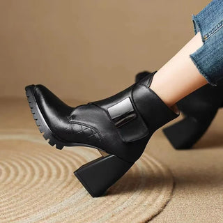 Abigail™ | Ankle Block Heel With Strap Detail