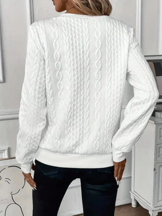 Thalienne | Cable Knit Zip Sweater