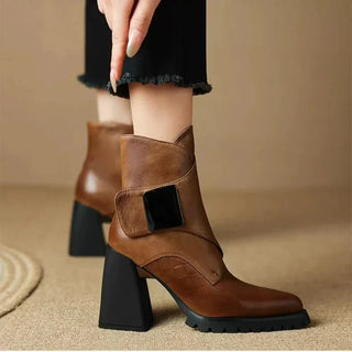 Abigail™ | Ankle Block Heel With Strap Detail