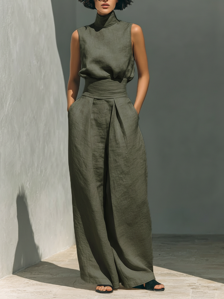 Ariana | Elegant Linen Wide-Leg Set