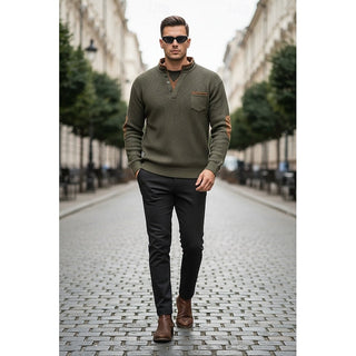 Beckett | Textured Long-Sleeve Henley Shirt