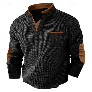 Beckett | Textured Long-Sleeve Henley Shirt